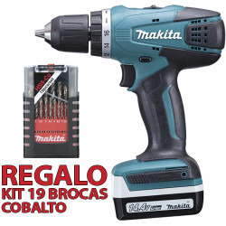 Taladro Atornillador MAKITA DF347DWE 14.4V 1,5Ah 30Nm + KIT BROCAS COBALTO 14.4V