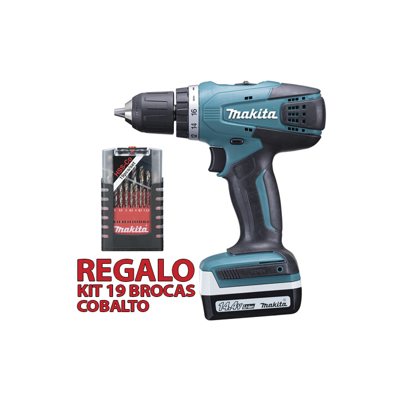 Taladro Atornillador MAKITA DF347DWE 14.4V 1,5Ah 30Nm + KIT BROCAS COBALTO 14.4V Taladro Atornillador MAKITA DF347DWE 14.4V 1,5Ah 30Nm + KIT BROCAS COBALTO 14.4V