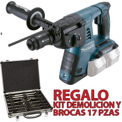 Martillo 3 Modos 26mm 2x18V 2 Portabrocas DHR264Z + Kit Demolicion Martillos