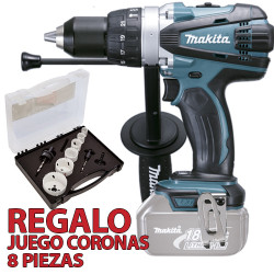 Taladro Combinado MAKITA DHP458Z 18V 91Nm DHP458Z + Juego Coronas Metal Taladros Percutores
