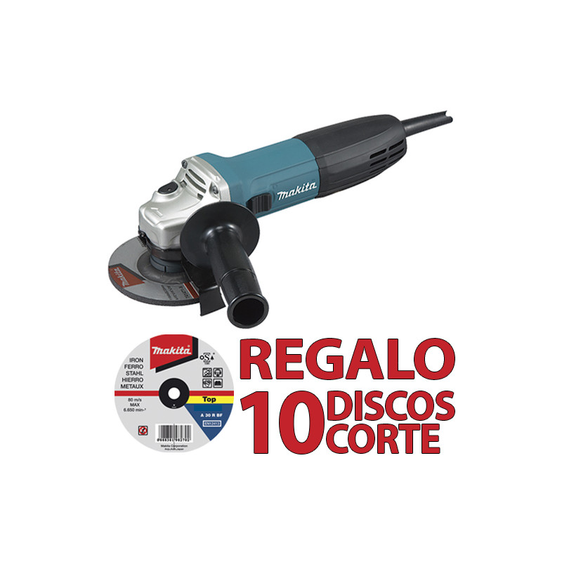 Amoladora MAKITA GA5030R 125mm 720W SAR + 10 Discos Corte 1 mm 125 mm Amoladora MAKITA GA5030R 125mm 720W SAR + 10 Discos Corte 1 mm 125 mm
