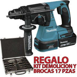 Martillo 3 Modos 24mm 18V 5.0Ah DHR242RTJ + Regalo Kit Demolición 13 Piezas 18V