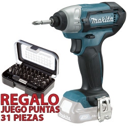 Atornillador Impacto MAKITA TD110DZ 12V 110Nm + Regalo Juego 30 Puntas + Adaptador 10.8V