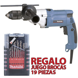 Taladro Percutor MAKITA 20mm 720W Automático HP2051 + Juego Brocas Metal 19 Pzas D-67561 Taladros Con Percutor