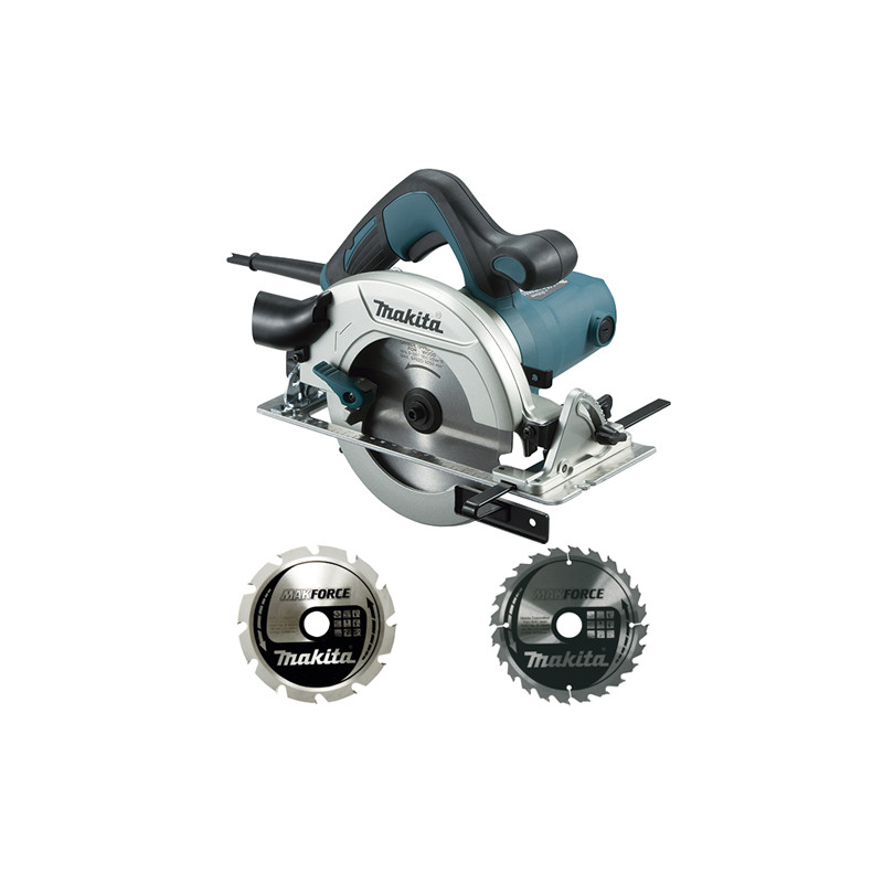 Sierra Circular 165mm 1.050W HS6601 + 2 Discos Corte Madera Sierras Circulares