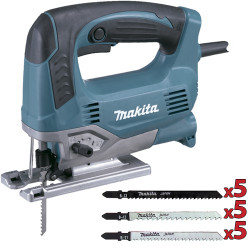 Sierra Calar MAKITA JV0600K 650W 135mm Pendular V.Variable + Set 15 Cuchillas Corte Madera Sierras de Calar