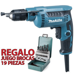 Taladro Sin Percutor 6,5mm 370W Automático DP2011 + Regalo Juego Brocas Metal Taladros Sin Percutor
