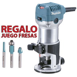 Fresadora Multifunción MAKITA RT0702C 710W 35mm + Juego Fresas Madera D-30209 Fresadoras de Superficie