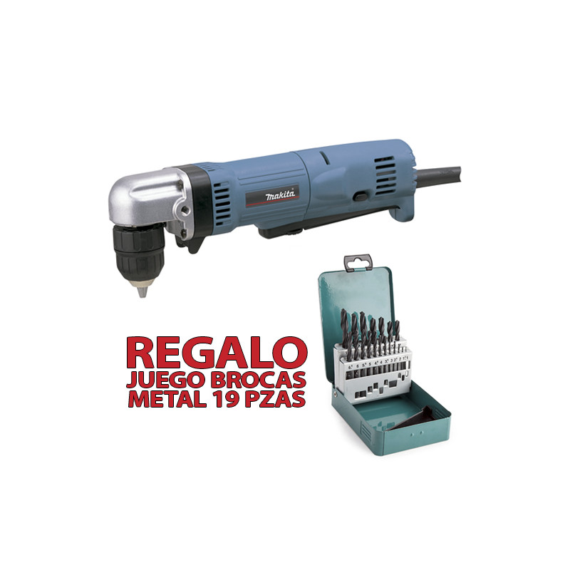 Taladro Angular 10mm 450W Automático DA3011F1 + JUEGO BROCAS METAL Taladros Angulares Taladro Angular 10mm 450W Automático DA3011F1 + JUEGO BROCAS METAL Taladros Angulares