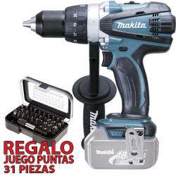 Taladro Atornillador 18V 91Nm DDF458Z + Juego Puntas Taladros Sin Percutor