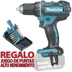 Taladro Atornillador MAKITA DDF482Z 18V 62Nm + Juego Puntas Impact Gold Taladros Sin Percutor