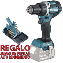 Taladro Atornillador 18V 54Nm DDF484Z + Juego Puntas Taladros Sin Percutor