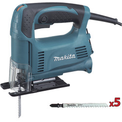 Sierra de Calar MAKITA 450W 65mm Vel.Variable 4327 + Set 5 Hojas Corte Madera Sierras de Calar