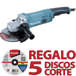 Amoladora 180mm 2.000W SAR GA7050R + 5 Discos Corte Metal 180 mm