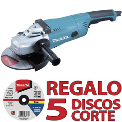 Amoladora 180mm 2.200W SAR GA7020R + 5 Discos Corte Metal 180 mm