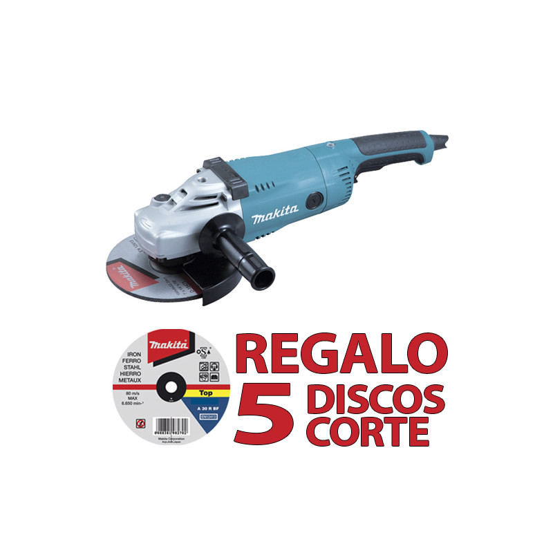 Amoladora 180mm 2.200W SAR GA7020R + 5 Discos Corte Metal 180 mm Amoladora 180mm 2.200W SAR GA7020R + 5 Discos Corte Metal 180 mm