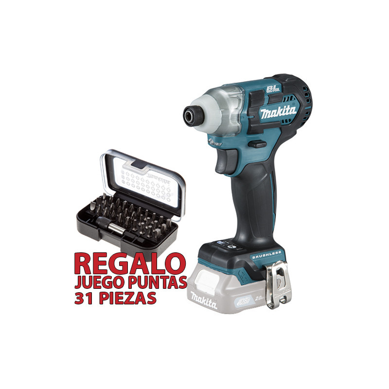 Atornillador Impacto BL 10.8V 135Nm TD111DZ + JUEGO PUNTAS 31 PIEZAS 10.8V Atornillador Impacto BL 10.8V 135Nm TD111DZ + JUEGO PUNTAS 31 PIEZAS 10.8V