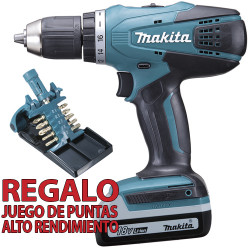 Taladro Atornillador 18V 42Nm 1.5Ah DF457DWE3 + Juego Puntas Impact Gold 18V