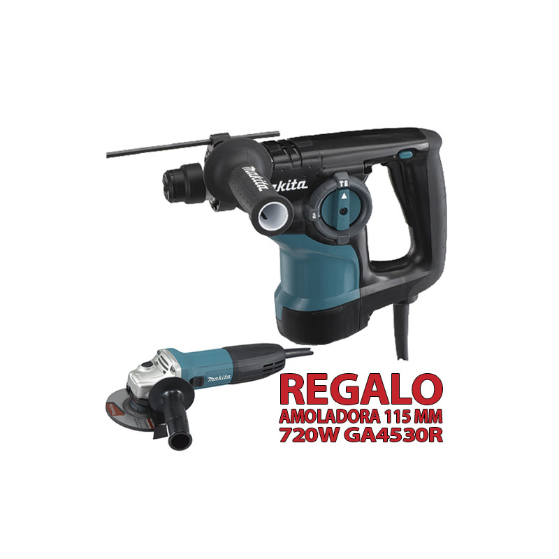 Martillo Ligero MAKITA HR2810 3 Modos 800W + Amoladora MAKITA GA4530R + KIT PROTECCION Martillos Ligeros Martillo Ligero MAKITA HR2810 3 Modos 800W + Amoladora MAKITA GA4530R + KIT PROTECCION Martillos Ligeros