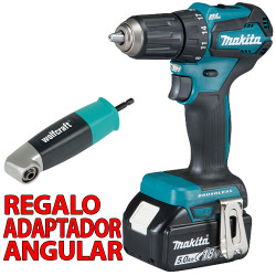 Taladro Atornillador BL 18V 40Nm 5.0Ah DDF483RTE + Adaptador Angular 18V
