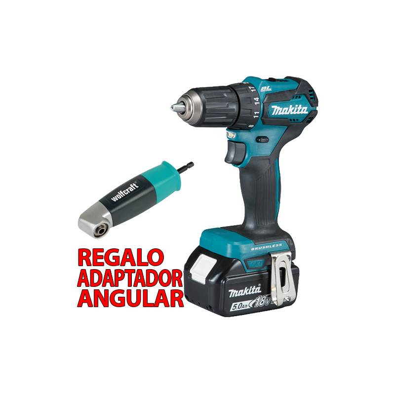 Taladro Atornillador BL 18V 40Nm 5.0Ah DDF483RTE + Adaptador Angular 18V Taladro Atornillador BL 18V 40Nm 5.0Ah DDF483RTE + Adaptador Angular 18V