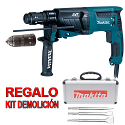 Martillo Ligero MAKITA 3 Modos AVT 800W HR2631FT + Kit Demolición D-05181 Martillos Ligeros