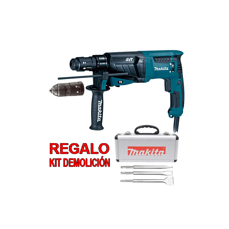 Martillo Ligero MAKITA 3 Modos AVT 800W HR2631FT + Kit Demolición D-05181 Martillos Ligeros Martillo Ligero MAKITA 3 Modos AVT 800W HR2631FT + Kit Demolición D-05181 Martillos Ligeros