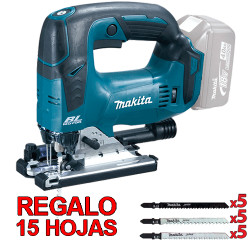 Sierra de Calar MAKITA DJV182Z BL 18V 135mm + Set 15 Hojas Madera Sierras de Calar