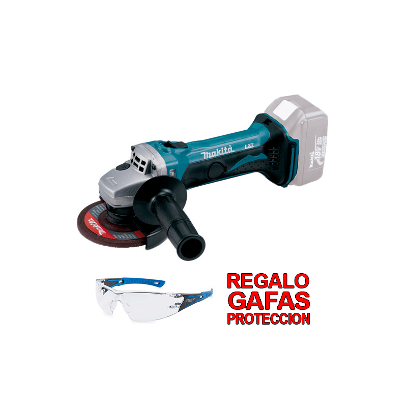 Amoladora MAKITA 18V 115mm DGA452Z + Gafas Protección Amoladoras Amoladora MAKITA 18V 115mm DGA452Z + Gafas Protección Amoladoras