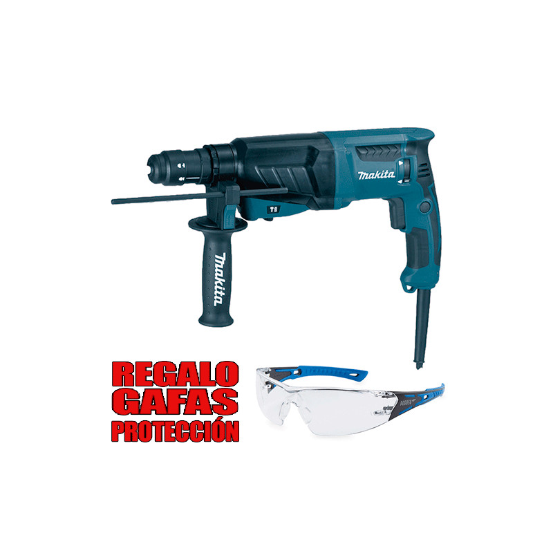 Martillo Ligero MAKITA HR2630T 3 Modos 2 Portabrocas 800W + Regalo Gafas Protección Martillos Ligeros