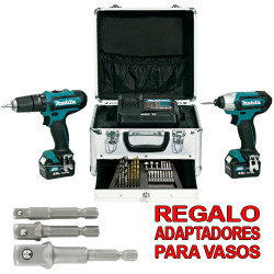Kit 12V MAKITA CLX228SMX1 HP333 + TD110 + Baterías 4.0 Ah Maletín Alumino + Regalo Set Adaptadores Kit recomendados