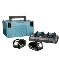Kit Alimentación MAKITA 2 Baterías 5.0Ah BL1850B 197280-8 + Cargador Doble DC18RD + Maletín TOP OFERTAS TOP OFERTAS