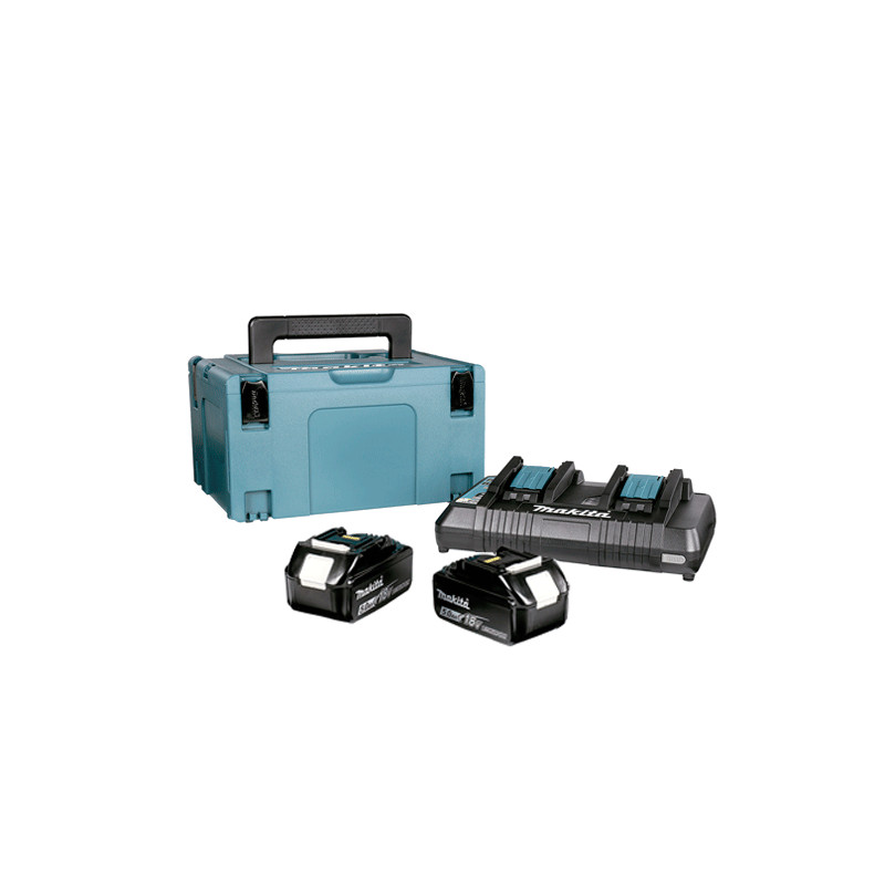 Kit Alimentación MAKITA 2 Baterías 5.0Ah BL1850B 197280-8 + Cargador Doble DC18RD + Maletín TOP OFERTAS TOP OFERTAS