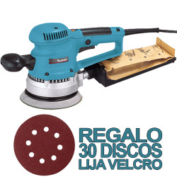 Lijadora Rotorbital MAKITA BO6030 310W V.Variable 150mm + 30 DISCOS DE LIJA 150mm