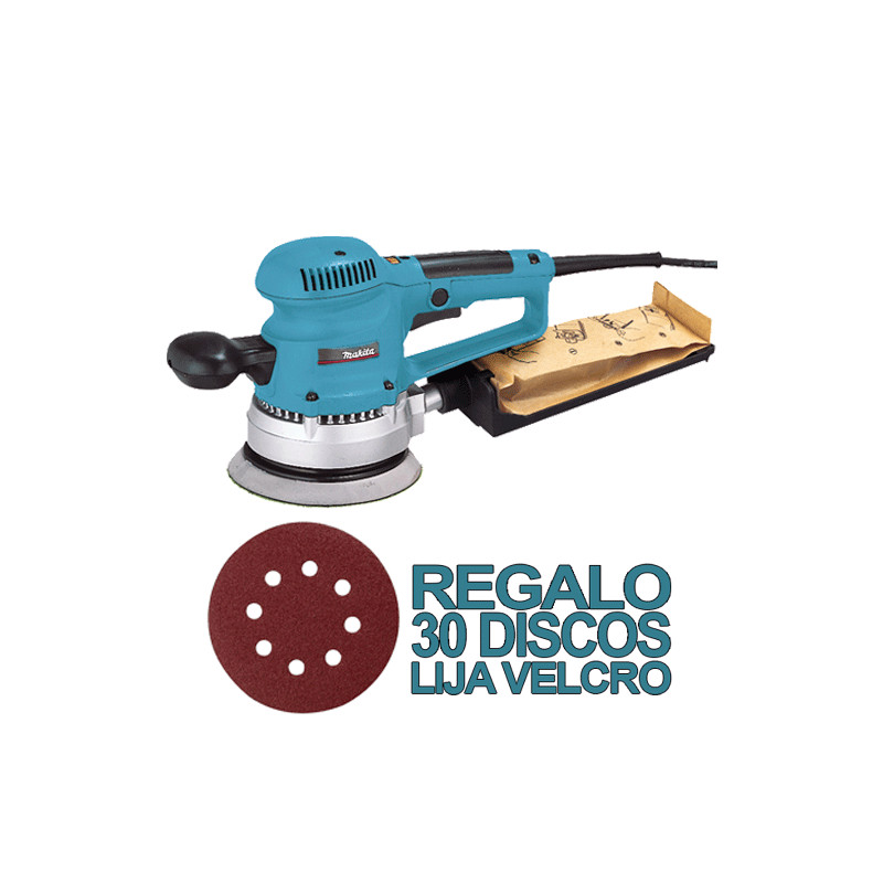 Lijadora Rotorbital MAKITA BO6030 310W V.Variable 150mm + 30 DISCOS DE LIJA 150mm Lijadora Rotorbital MAKITA BO6030 310W V.Variable 150mm + 30 DISCOS DE LIJA 150mm