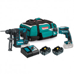 Kit Pladur MAKITA DFS452+ DHR171+ 2 Baterías 5.0Ah + Trolley Kit recomendados