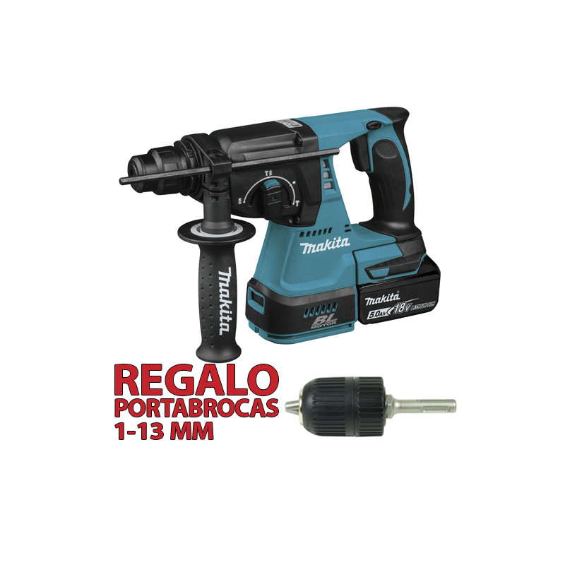 Martillo 3 Modos 24mm 18V 5.0Ah DHR242RTJ + Regalo Portabrocas Automático 18V Martillo 3 Modos 24mm 18V 5.0Ah DHR242RTJ + Regalo Portabrocas Automático 18V