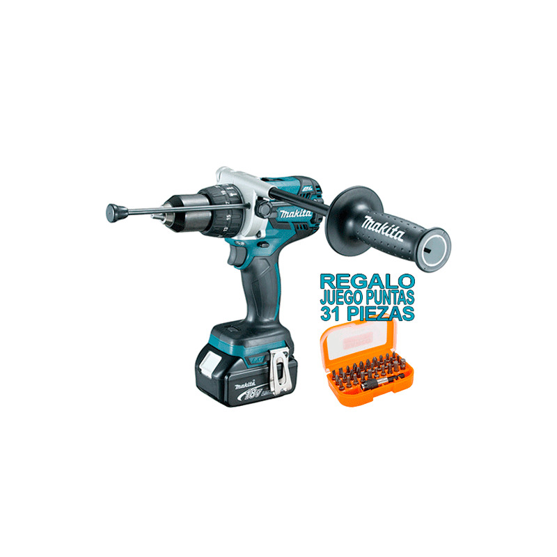 Taladro Combinado BL 18V 130Nm DHP486Z + Juego 30 Puntas + Adaptador Taladros Percutores Taladro Combinado BL 18V 130Nm DHP486Z + Juego 30 Puntas + Adaptador Taladros Percutores