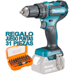 Taladro Combinado MAKITA DHP485Z 18V 50Nm+ Juego Puntas Taladros Percutores