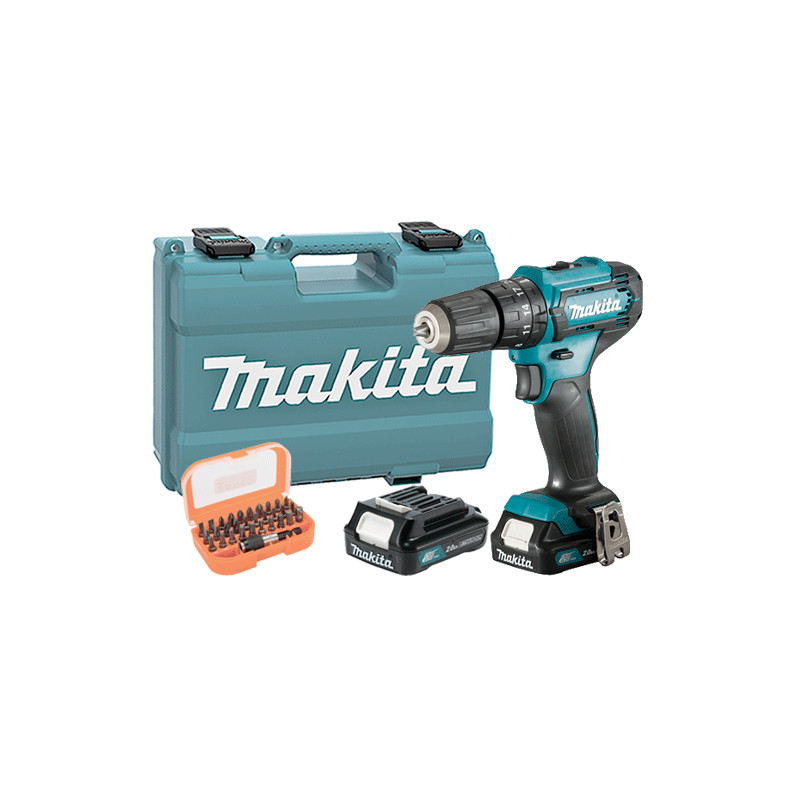 Taladro Combinado MAKITA HP333DSAE 12V 30Nm 2.0Ah + Juego Puntas Alto Rendimiento 10.8V Taladro Combinado MAKITA HP333DSAE 12V 30Nm 2.0Ah + Juego Puntas Alto Rendimiento 10.8V