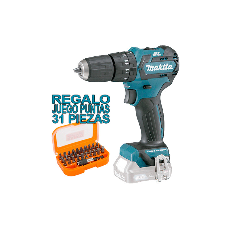 Taladro Combinado BL 12V 35Nm HP332DZ + Regalo Juego Puntas Alto Rendimiento 10.8V Taladro Combinado BL 12V 35Nm HP332DZ + Regalo Juego Puntas Alto Rendimiento 10.8V