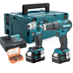 Kit 12V CLX229RTM BL HP332 + TD111 + Baterías 4.0 Ah Maletín MakPac + Juego Puntas Kit recomendados
