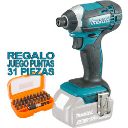 Atornillador Impacto MAKITA DTD152Z 18V 165Nm + Juego Puntas + Adaptador Atornilladores de Impacto