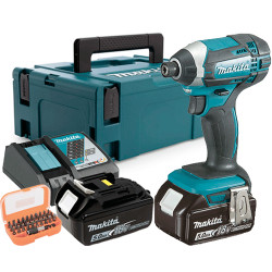 Atornillador Impacto MAKITA DTD152RTJ 18V 165Nm 5.0Ah + Juego Puntas 18V