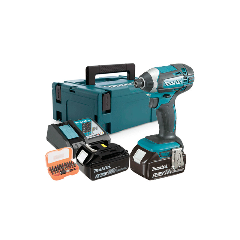 Atornillador Impacto MAKITA DTD152RTJ 18V 165Nm 5.0Ah + Juego Puntas 18V Atornillador Impacto MAKITA DTD152RTJ 18V 165Nm 5.0Ah + Juego Puntas 18V