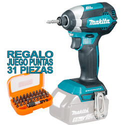 Atornillador Impacto MAKITA DTD153Z BL 18V 170Nm + Regalo Juego Puntas Adaptador Atornilladores de Impacto