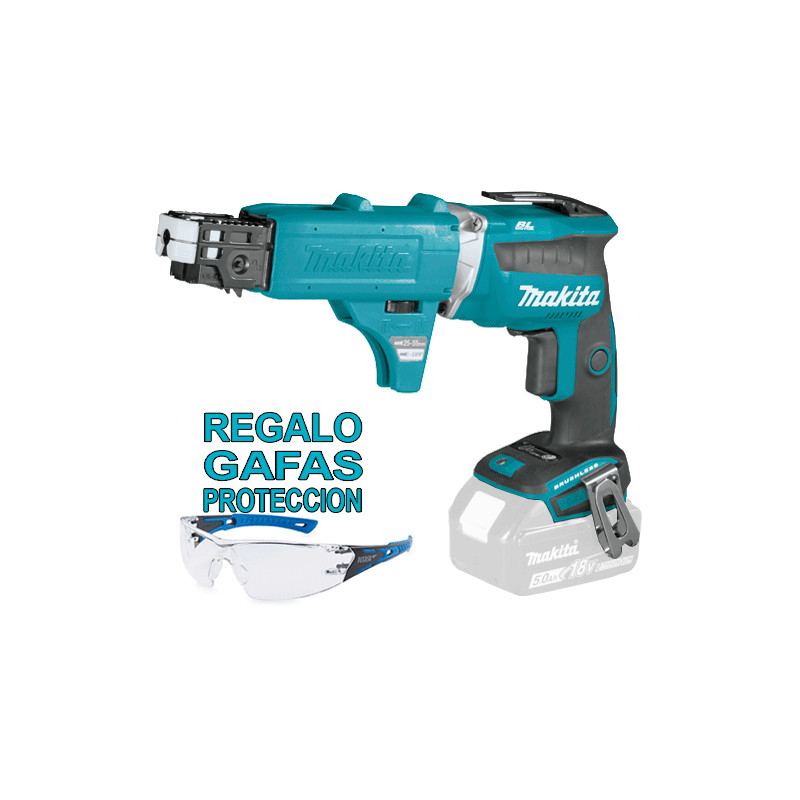 Atornillador Pladur MAKITA DFS452Z BL 18V 4.000R.p.m. + Set Autoalimentado 191L24-0 + Regalo Gafas Protección Atornilladores ... Atornillador Pladur MAKITA DFS452Z BL 18V 4.000R.p.m. + Set Autoalimentado 191L24-0 + Regalo Gafas Protección Atornilladores ...