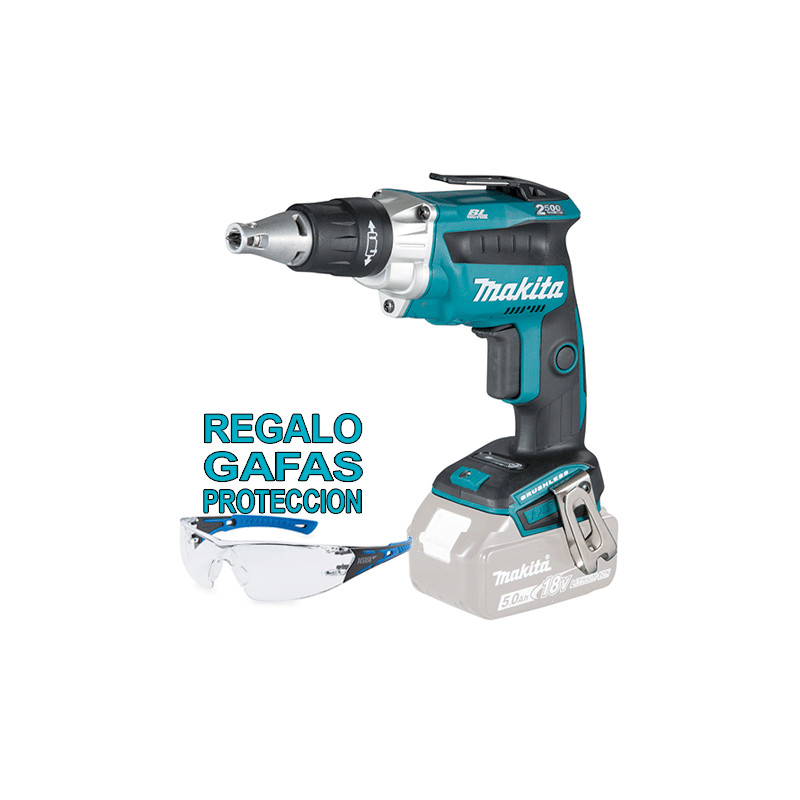 Atornillador Pladur Autotaladrantes MAKITA BL 18V 2.500R.p.m. DFS250Z + Regalo Gafas Protección Atornilladores Pladur Atornillador Pladur Autotaladrantes MAKITA BL 18V 2.500R.p.m. DFS250Z + Regalo Gafas Protección Atornilladores Pladur