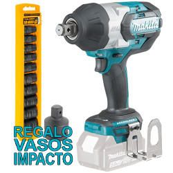Llave Impacto MAKITA DTW1001Z BL 18V 1.050Nm 3/4" + Juego Vasos Impacto + Adaptador Llaves de Impacto