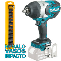 Llave Impacto MAKITA DTW1002Z BL 18V 1.000Nm 1/2" + Juego 10 Vasos Impacto Llaves de Impacto